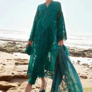 3 Piece Unstitched Embroidered Organza Lawn Suit | EID LAWN-25-05