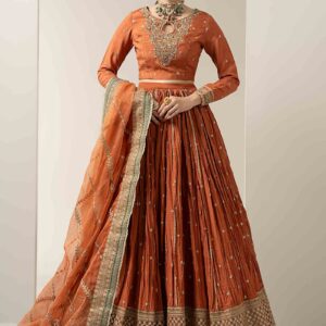 3 Piece Embroidered Raw Silk Suit | SF-EA25-04